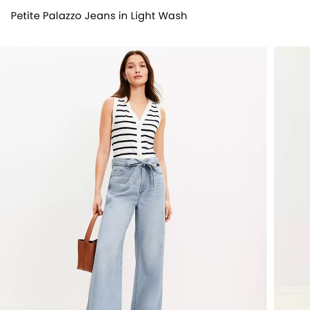 LOFT Blue Flare Wide Leg Jeans